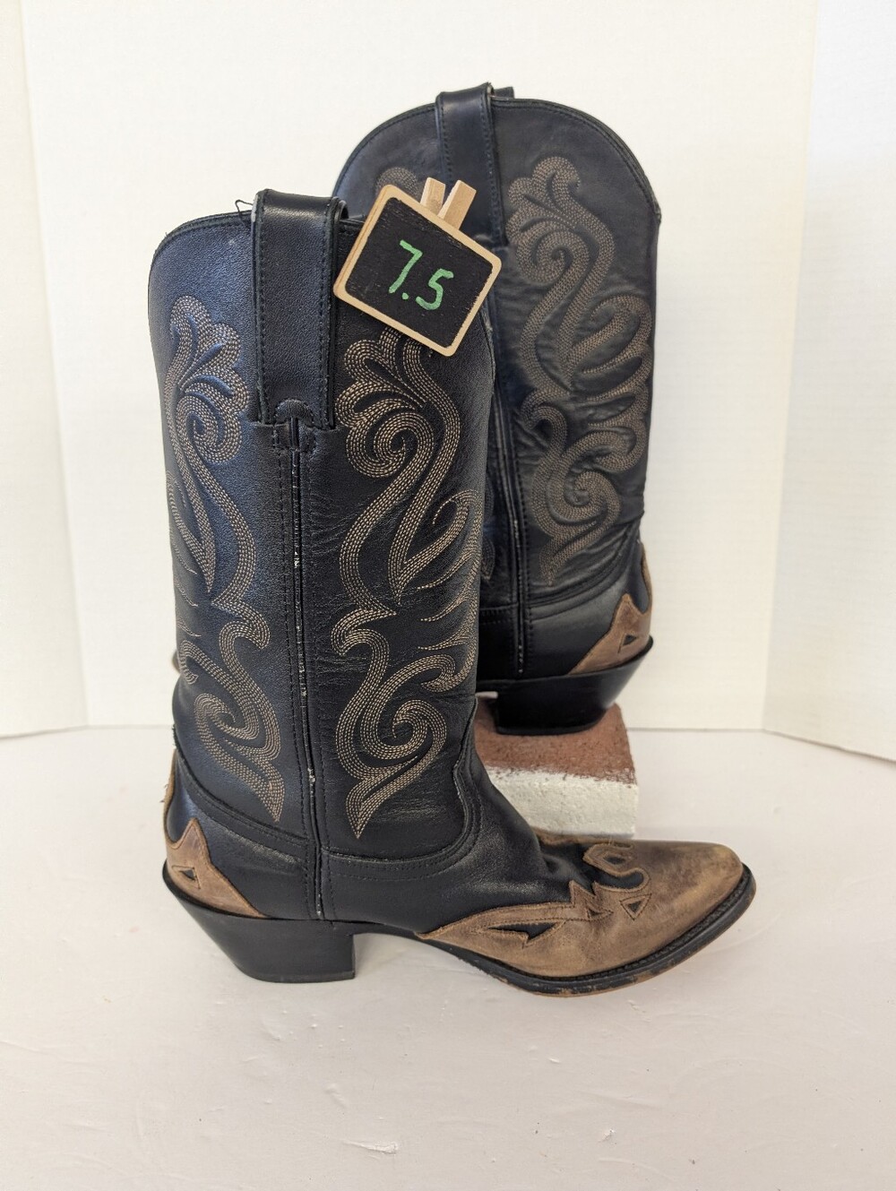 Western Boots Cowboy Boots By Durango Black and Brown -Ladies  Size 7.5 - Picture 7 of 12